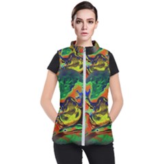 Abstract Transparent Background Women s Puffer Vest by Sudhe