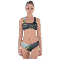 Scenic View Of Rice Paddy Criss Cross Bikini Set by Sudhe