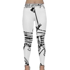 Line Art Drawing Ancient Chariot Classic Yoga Leggings by Sudhe