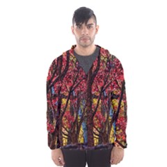 Autumn Colorful Nature Trees Hooded Windbreaker (men) by Sudhe