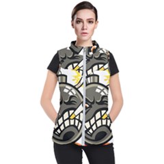 Smoking Cartoon Evil Bomb Cartoon Women s Puffer Vest