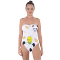 Giant Panda Red Panda Cartoon Drawing Tie Back One Piece Swimsuit View1