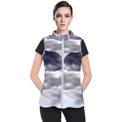 Thunder And Lightning Weather Clouds Painted Cartoon Women s Puffer Vest