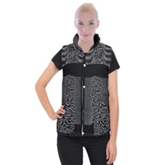 Grayscale Joy Division Graph Unknown Pleasures Women s Button Up Vest