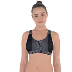 Grayscale Joy Division Graph Unknown Pleasures Cross String Back Sports Bra by Sudhe