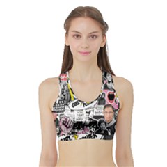 Feminism Collage  Sports Bra With Border by Valentinaart