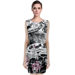 Feminism Collage  Sleeveless Velvet Midi Dress by Valentinaart