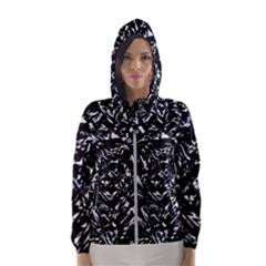 Dark Abstract Print Hooded Windbreaker (women) by dflcprintsclothing