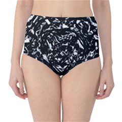 Dark Abstract Print Classic High-waist Bikini Bottoms by dflcprintsclothing