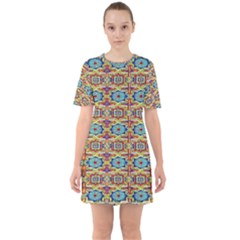 134 1 Sixties Short Sleeve Mini Dress by ArtworkByPatrick