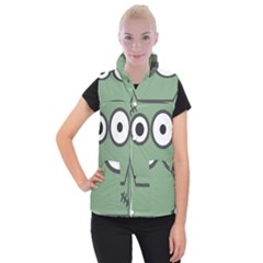 Cartoon Cute Frankenstein Halloween Women s Button Up Vest