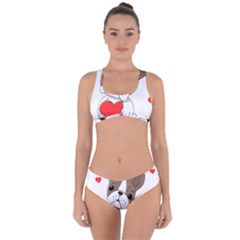 Animation Dog Cute Animate Comic Criss Cross Bikini Set