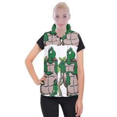 Amphibian Animal Cartoon Reptile Women s Button Up Vest