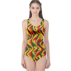 Reggae Smoky Waves Reggae Red Final One Piece Swimsuit by Seashineswimwear