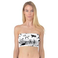 Petroglyph Runic Cavemen Nordic Black Paleo Drawings Pattern Bandeau Top by snek