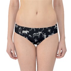 Petroglyph Nordic Beige And Black Background Petroglyph Nordic Beige And Black Background Hipster Bikini Bottoms by snek