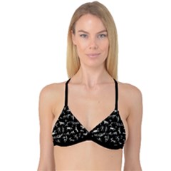 Petroglyph Nordic Beige And Black Background Petroglyph Nordic Beige And Black Background Reversible Tri Bikini Top by snek