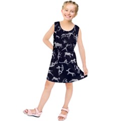 Petroglyph Nordic Beige And Black Background Petroglyph Nordic Beige And Black Background Kids  Tunic Dress by snek