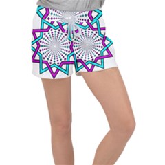 Star Illusion Form Shape Mandala Women s Velour Lounge Shorts by Alisyart