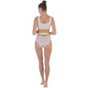 Roses flowers pink and pastel lime green pattern with retro dots Bandaged Up Bikini Set  View2