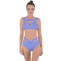 A Hexagonal Pattern Unidirectional Bandaged Up Bikini Set  by Pakrebo
