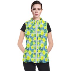 Narcissus Yellow Flowers Winter Women s Puffer Vest by Pakrebo