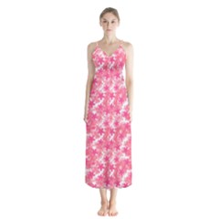 Phlox Spring April May Pink Button Up Chiffon Maxi Dress by Pakrebo