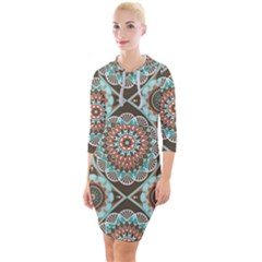 Seamless Pattern Colorful Wallpaper Quarter Sleeve Hood Bodycon Dress by Pakrebo