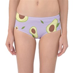 Avocado Green With Pastel Violet Background2 Avocado Pastel Light Violet Mid-waist Bikini Bottoms by genx