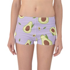 Avocado Green With Pastel Violet Background2 Avocado Pastel Light Violet Reversible Boyleg Bikini Bottoms by genx