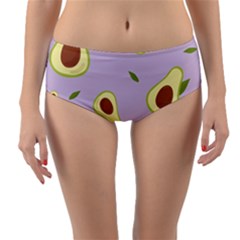 Avocado Green With Pastel Violet Background2 Avocado Pastel Light Violet Reversible Mid-waist Bikini Bottoms by genx