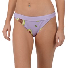 Avocado Green With Pastel Violet Background2 Avocado Pastel Light Violet Band Bikini Bottom by genx