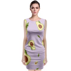 Avocado Green With Pastel Violet Background2 Avocado Pastel Light Violet Classic Sleeveless Midi Dress by genx