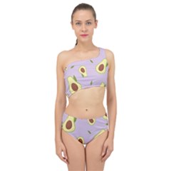 Avocado Green With Pastel Violet Background2 Avocado Pastel Light Violet Spliced Up Two Piece Swimsuit by genx