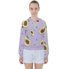 Avocado Green With Pastel Violet Background2 Avocado Pastel Light Violet Women s Tie Up Sweat by genx