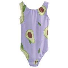 Avocado Green With Pastel Violet Background2 Avocado Pastel Light Violet Kids  Cut-out Back One Piece Swimsuit by genx