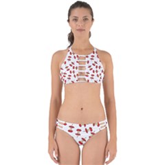 Red Apple Core Funny Retro Pattern Half On White Background Perfectly Cut Out Bikini Set by genx