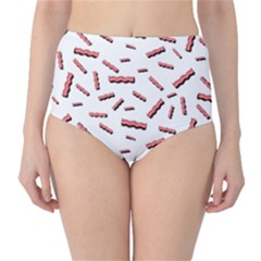 Funny Bacon Slices Pattern Infidel Red Meat Classic High-waist Bikini Bottoms by genx