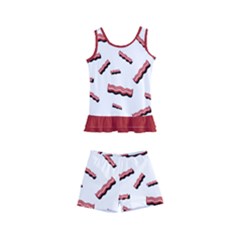 Funny Bacon Slices Pattern Infidel Red Meat Kids  Boyleg Swimsuit by genx