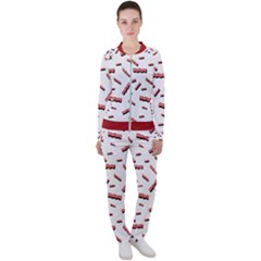 Funny Bacon Slices Pattern Infidel Red Meat Casual Jacket And Pants Set by genx