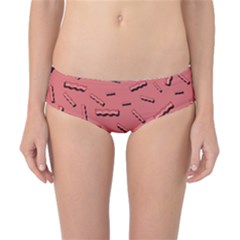 Funny Bacon Slices Pattern Infidel Vintage Red Meat Background  Classic Bikini Bottoms by genx