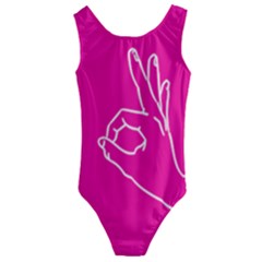 A-ok Perfect Handsign Maga Pro-trump Patriot On Pink Background Kids  Cut-out Back One Piece Swimsuit by snek