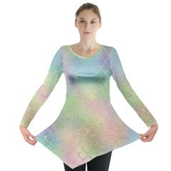 Pastel Mermaid Sparkles Long Sleeve Tunic  by retrotoomoderndesigns