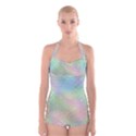 Pastel Mermaid Sparkles Boyleg Halter Swimsuit  View1