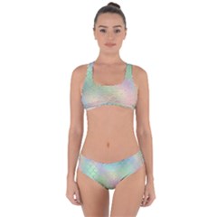 Pastel Mermaid Sparkles Criss Cross Bikini Set