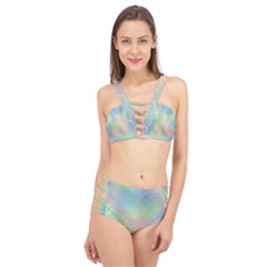 Pastel Mermaid Sparkles Cage Up Bikini Set by retrotoomoderndesigns