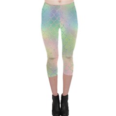 Pastel Mermaid Sparkles Capri Leggings  by retrotoomoderndesigns