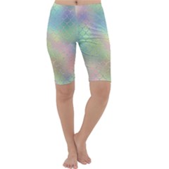 Pastel Mermaid Sparkles Cropped Leggings  by retrotoomoderndesigns