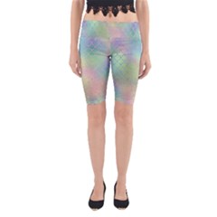 Pastel Mermaid Sparkles Yoga Cropped Leggings by retrotoomoderndesigns