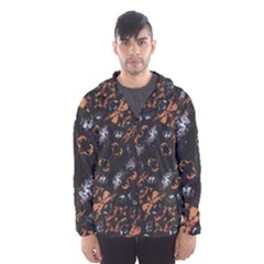 Fractal Vintage Grunge Print Design Men s Hooded Windbreaker by dflcprintsclothing